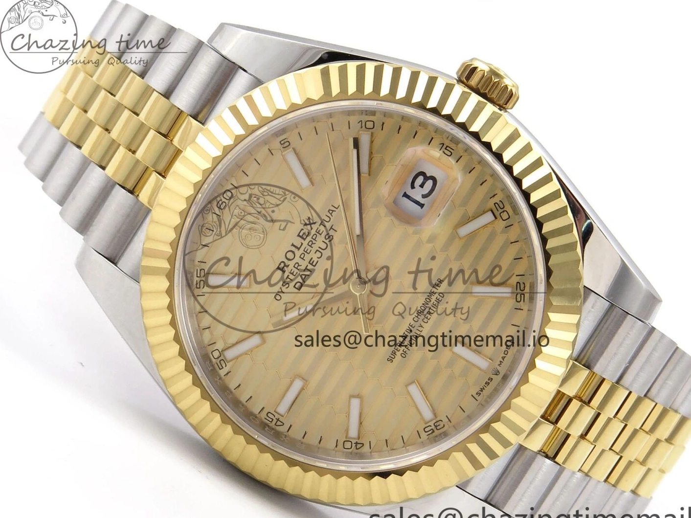 0116 DateJust 41 126333 EWEF Best Edition YG Texuted Dial on SS YG Jubilee Bracelet A Snug 992